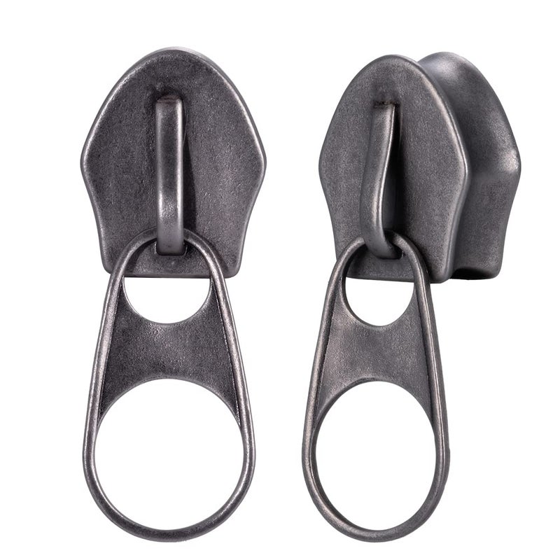 ERKUOO 2PCS Zipper Ear Gauges Fashion Ear Tunnels Plugs Flesh Stretchers Piercing Earrings Expander Earrings Body Jewelry 00g(10mm) - Image 1