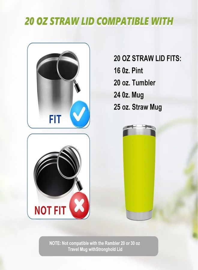 LiStarUs 20 oz Tumbler Straw Lid, Replacement Lids for YETI 20 oz Tumbler, 20oz Straw Lids for yeti Rambler Straw lid 16 oz Pint, 20 oz Tumbler, 24 oz Mug, 25 oz Straw Mug, BPA Free and Shatter-Proof, 2 Pack - Image 5