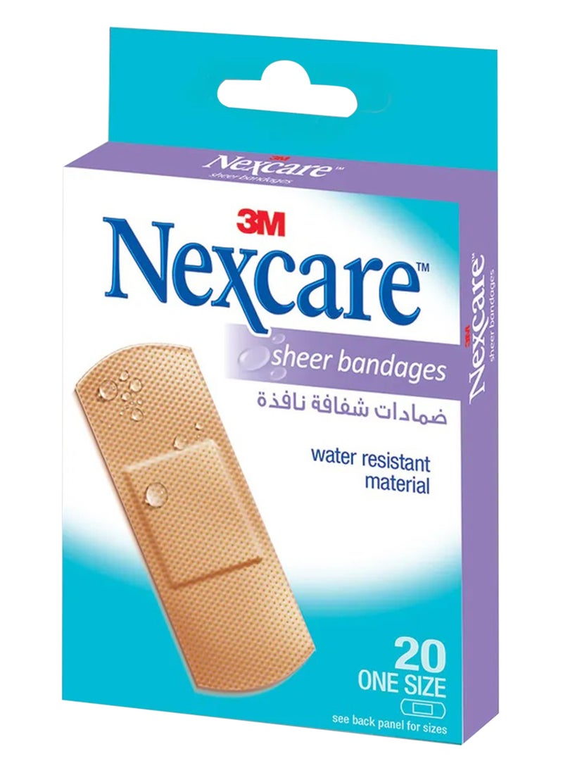 Nexcare Sheer Adhesive Bandages Assorted 20'S 