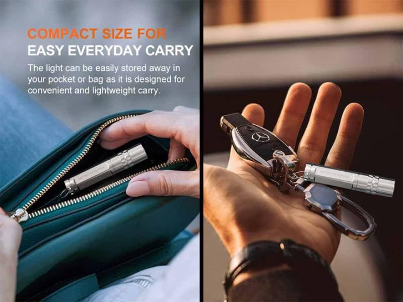 fenix فينيكس سيلفغلو إصدار محدود مصباح مفاتيح 100 لومن من الفولاذ المقاوم للصدأ 3 مستويات سطوع مقاوم للماء IP68 فضي طبيعي - Image 4