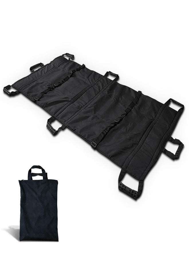 OTICA Heavy Duty Portable Transport Stretcher with 8 Handles and Carrying Bag Patient Animal Mover Travel Size Emergency Casualty Evacuation-Capacity (Black) - Image 1