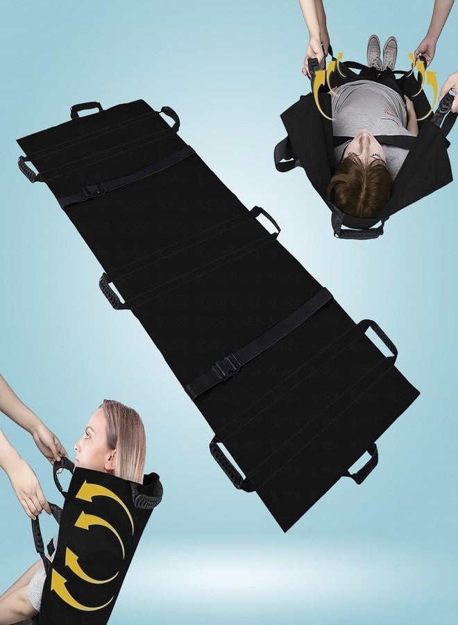 OTICA Heavy Duty Portable Transport Stretcher with 8 Handles and Carrying Bag Patient Animal Mover Travel Size Emergency Casualty Evacuation-Capacity (Black) - Image 4