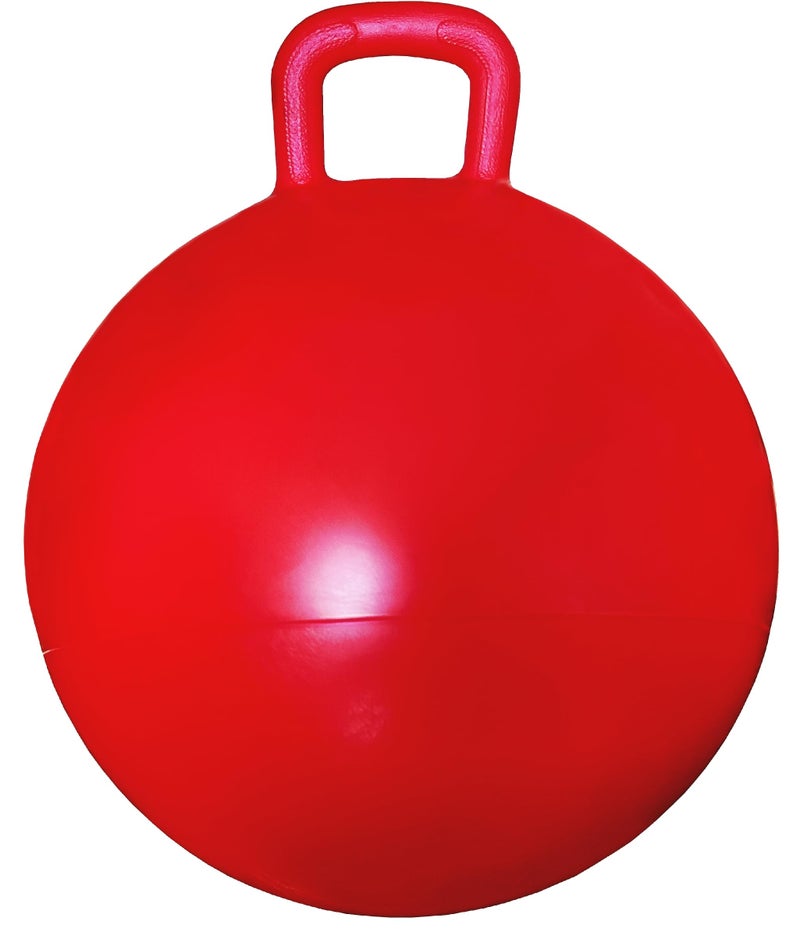 AppleRound Hippity Hoppity Jumping Ball with Pump, Bouncy Ball with Handle, 20in/50cm Diameter for Age 7-10, Kangaroo Bouncer, Space Hopper with Handle for Children, Plain Color (Red) - Image 1