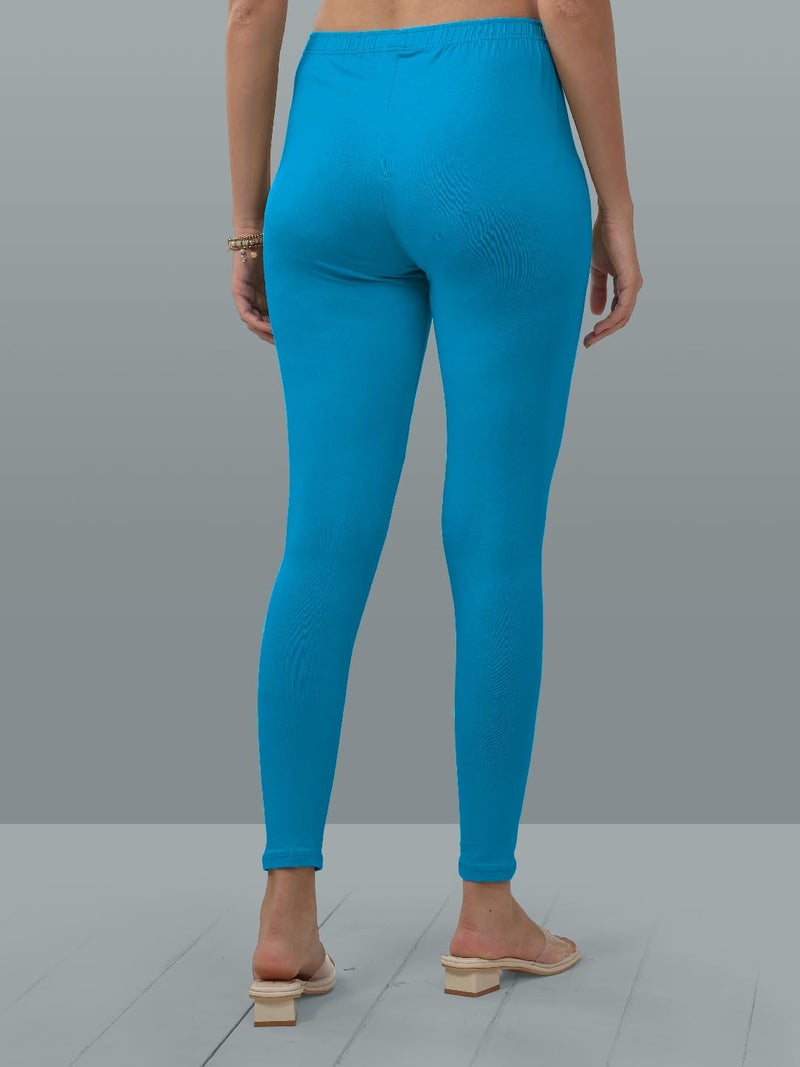 Lyra Women Solid Premium Cotton Ankle length Leggings | Mid-Waist | Fashionwear - Image 2