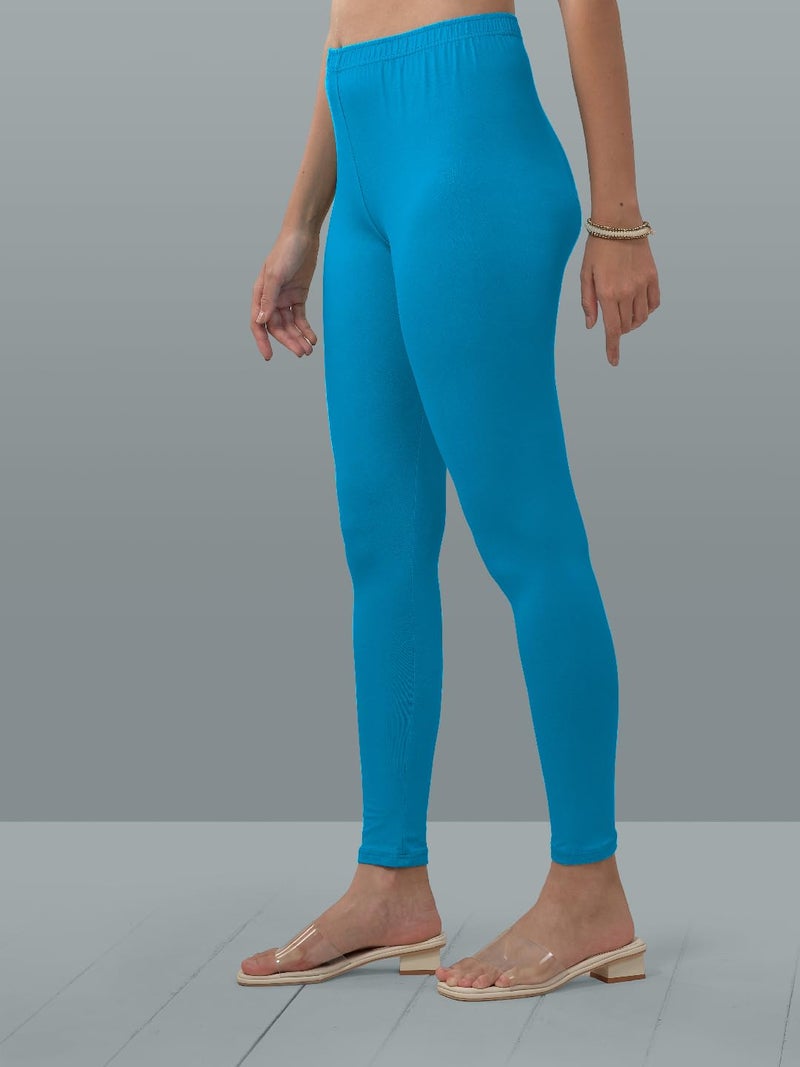 Lyra Women Solid Premium Cotton Ankle length Leggings | Mid-Waist | Fashionwear - Image 4