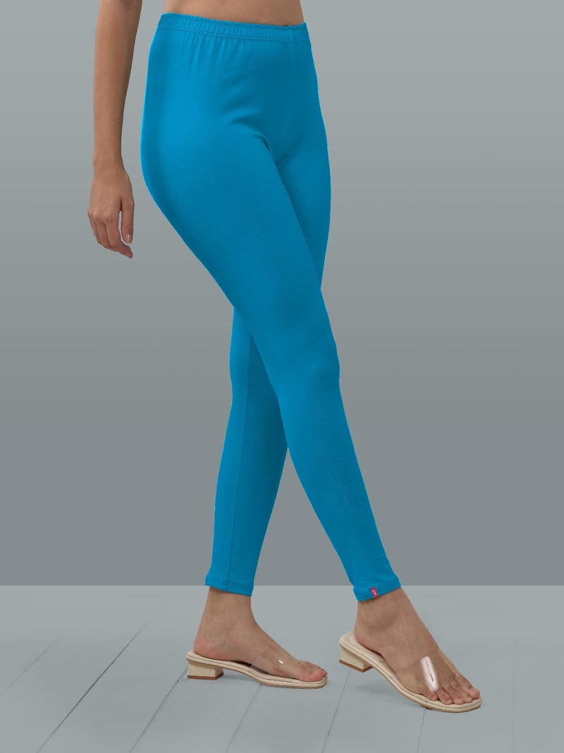 Lyra Women Solid Premium Cotton Ankle length Leggings | Mid-Waist | Fashionwear - Image 3