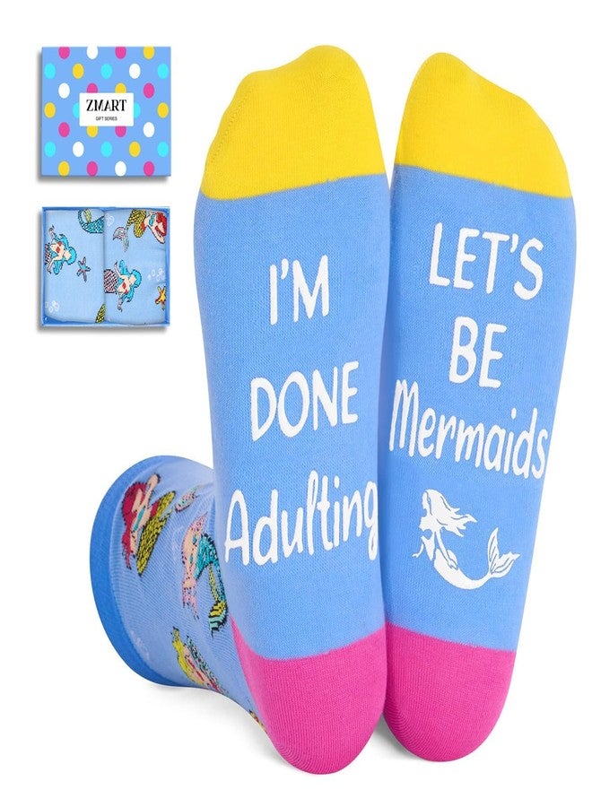 Zmart Mermaid Socks for Women - Mermaid Gifts for Teens Girls, Ocean Marine Animal Gifts Stocking - Image 1