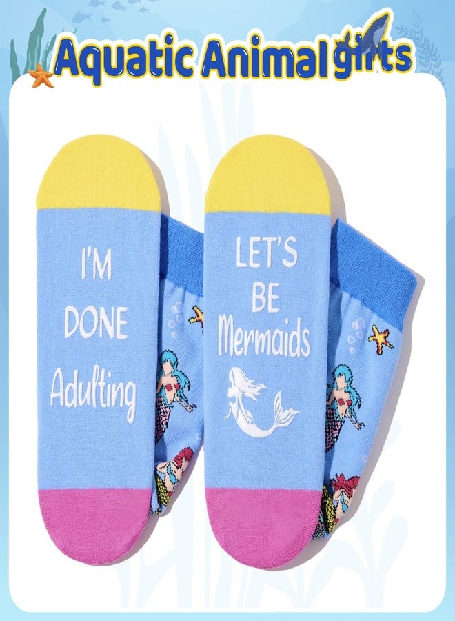 Zmart Mermaid Socks for Women - Mermaid Gifts for Teens Girls, Ocean Marine Animal Gifts Stocking - Image 2