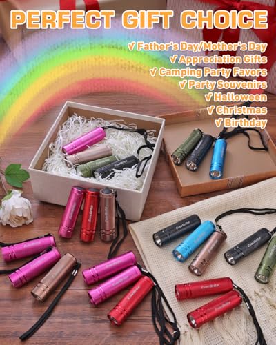 EverBrite 30-Pack Mini Flashlight Set, Aluminum LED Handheld Torches with Lanyard, Assorted Colors, 90xAAA Batteries Included for Emergency, Night Reading, Camping, Power Outage, Bulk Holiday Gifts - Image 2