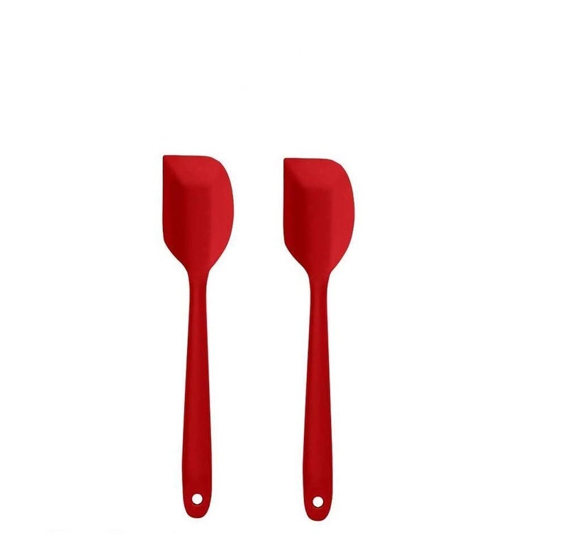 P-Plus International Silicone Non-Stick Heat Resistant Kitchen Utensil| Spatula Small 20.6cm |Pack of 2 RED - Image 1