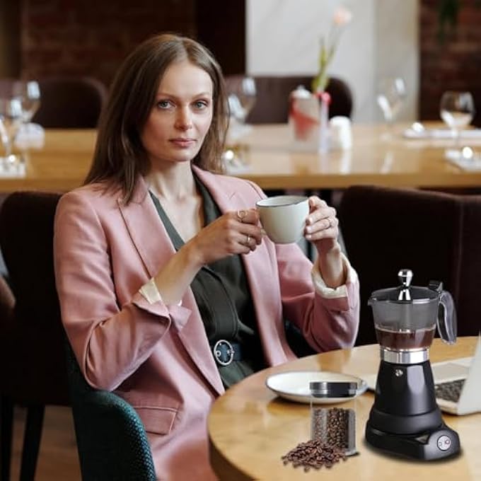 NALACAL Cuban Electric Coffee Maker 300Ml Portable Cafeteras Electricas Moka Pot Italian Coffee Maker With Detachable Base  Overheat Protection Coffee Gift For Home Travel - Image 5