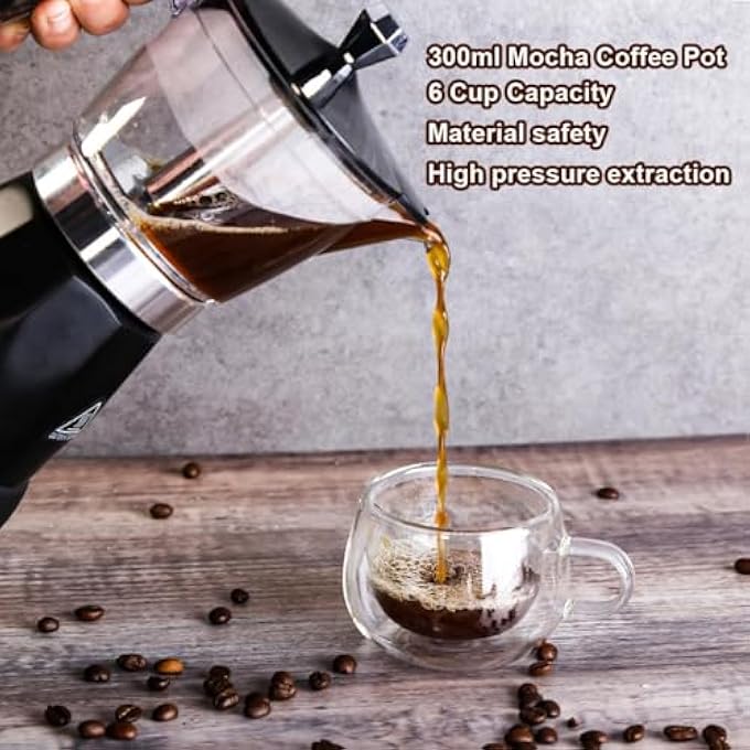 NALACAL Cuban Electric Coffee Maker 300Ml Portable Cafeteras Electricas Moka Pot Italian Coffee Maker With Detachable Base  Overheat Protection Coffee Gift For Home Travel - Image 2