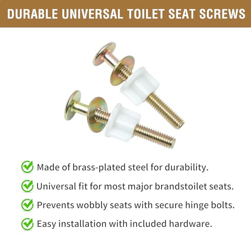 A.I.FORCE Universal Toilet Seat Bolts and Screws Replacement Kit, Heavy Duty Metal Fasteners with Plastic Nuts and Washers for Top Mount Toilet Seat Hinges, Compatible with Kohler, TOTO, American Standard - Image 2