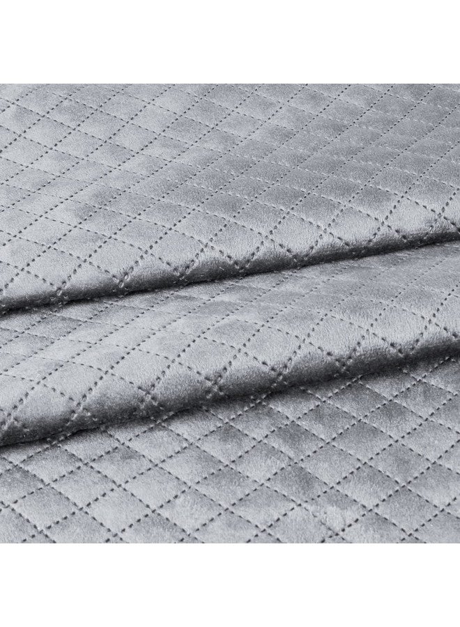 STITCHNEST STITCHNEST Set of 2 Cushion Cover | Quilted Velvet | Grey| Soft & Premium Look | 24x24 Inches | Fit for Sofa & Living Room Décor - Image 5
