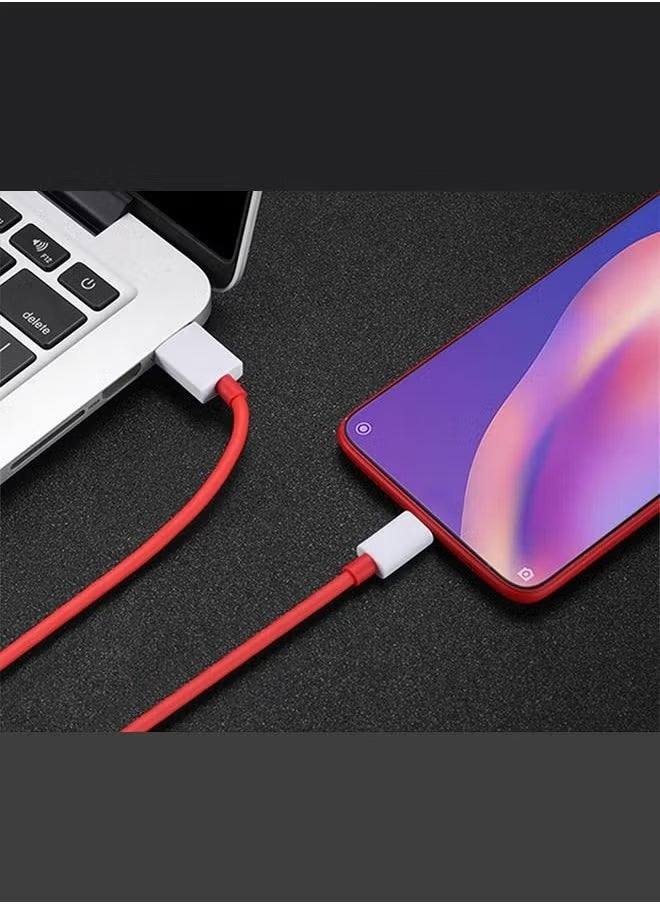 Raxoom 1-Pack OnePlus Type-C Dash Charging USB Data Cable â€“ Red, Fast Charging & Data Transfer - Image 3