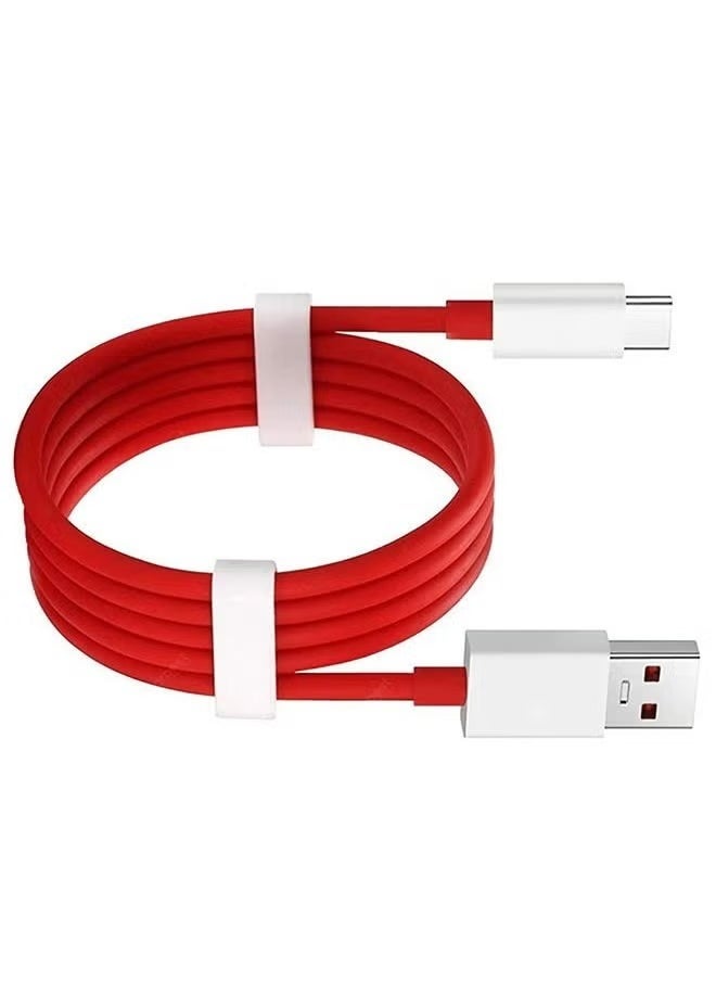 Raxoom 1-Pack OnePlus Type-C Dash Charging USB Data Cable â€“ Red, Fast Charging & Data Transfer - Image 2