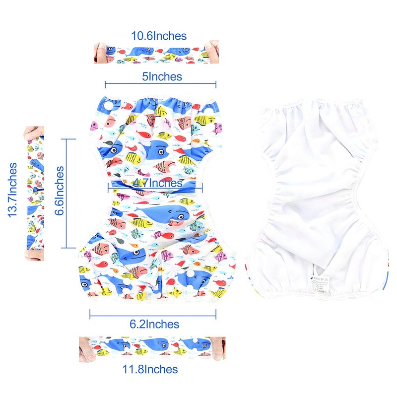 Langsprit 3 Pack Swim Diaper for Baby & Toddle,Reuseable Washable Diaper Swim for Swimming Lesson & Baby Shower Gifts - Image 3