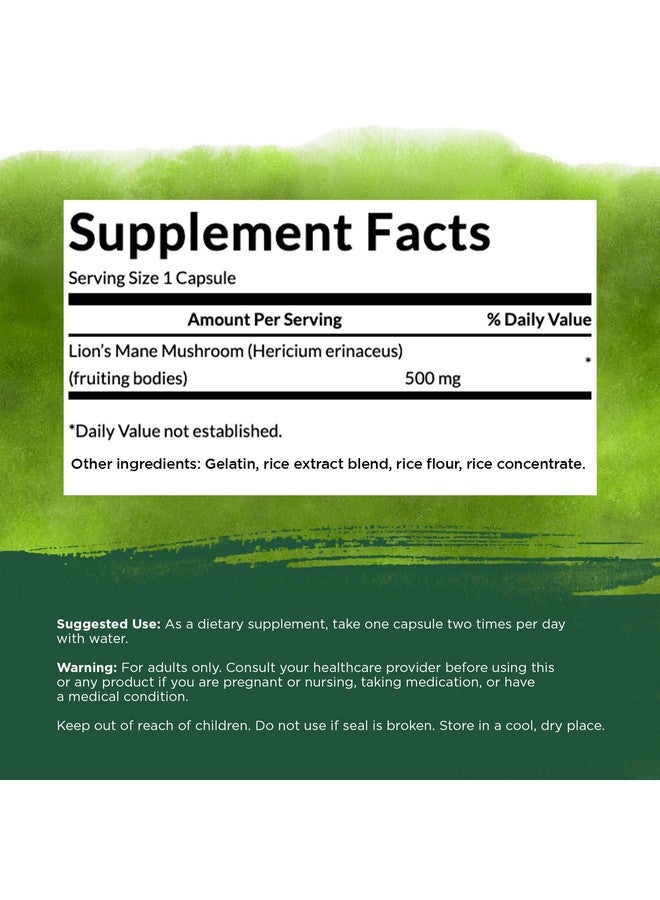 سوانسون فطر عرف الأسد من سوانسون - 60 كبسولة، 500 ملغ لكل كبسولة - Image 4