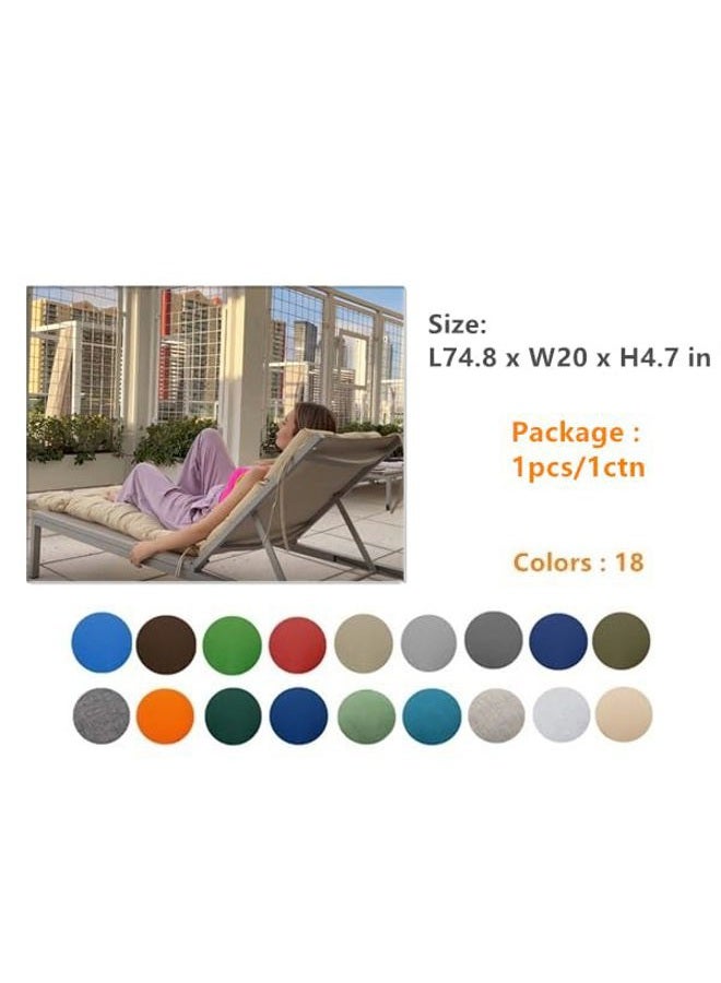 QILLOWAY Outdoor Chaise Lounge Cushion Waterproof Patio Lounge Chair Cushion Replacement,Tan, Grey - Image 5