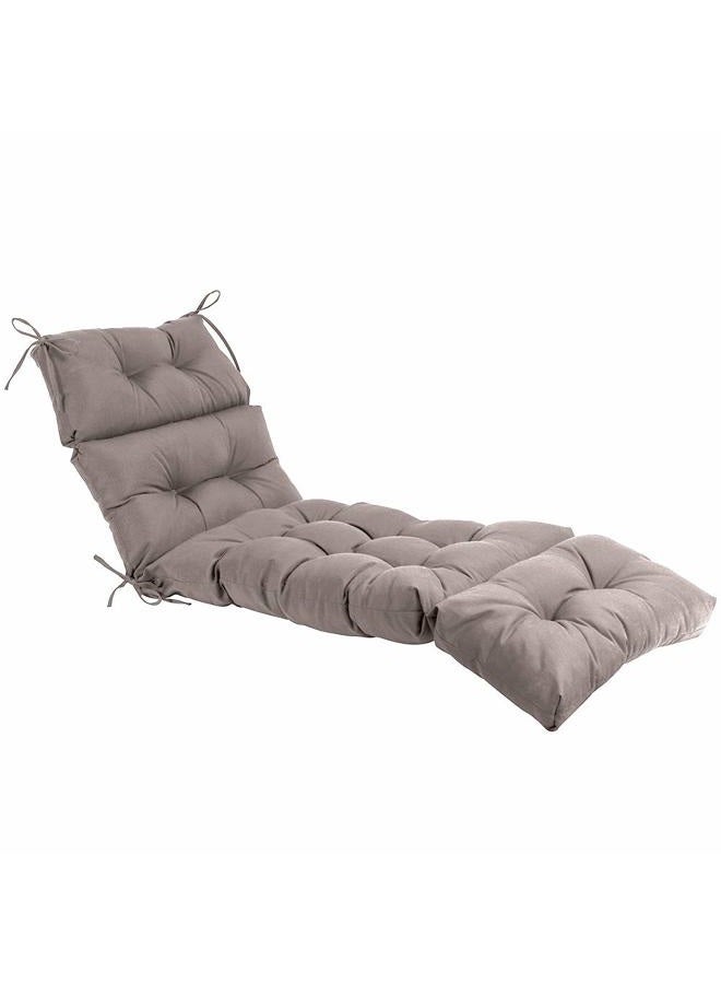 QILLOWAY Outdoor Chaise Lounge Cushion Waterproof Patio Lounge Chair Cushion Replacement,Tan, Grey - Image 1
