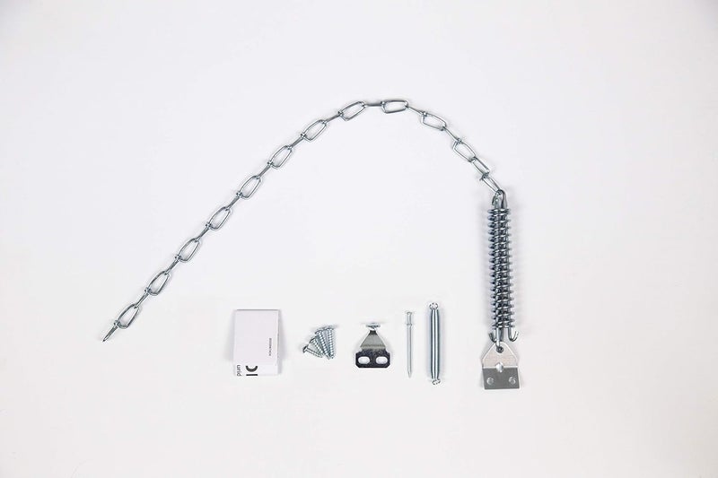 Certified Silver Storm Door Wind Chain Kit, Protects Storm Door Closer and Hinges from High Winds