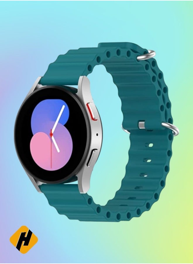 HuHa HuHa Band For Samsung Galaxy Watch 5 40mm 20mm Ocean Style Silicone Solid Color Watch Band Green  - Image 1