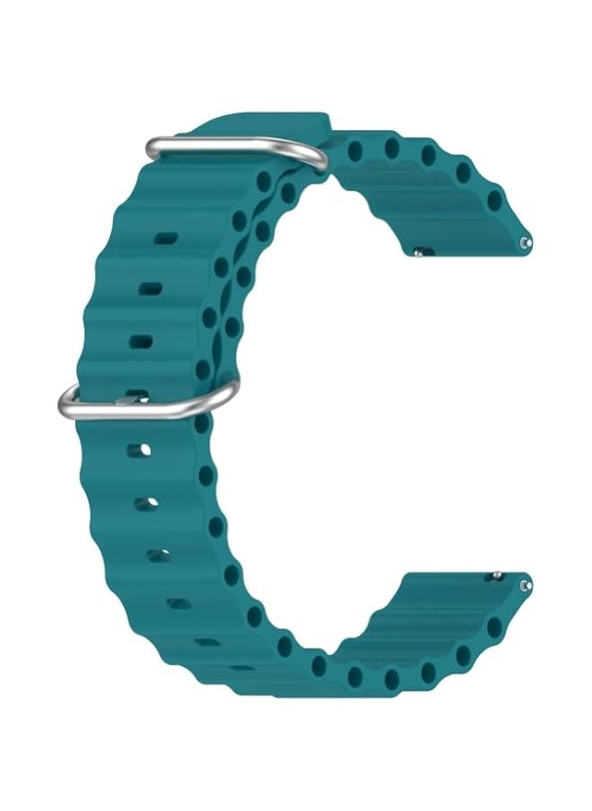 HuHa HuHa Band For Samsung Galaxy Watch 5 40mm 20mm Ocean Style Silicone Solid Color Watch Band Green  - Image 3