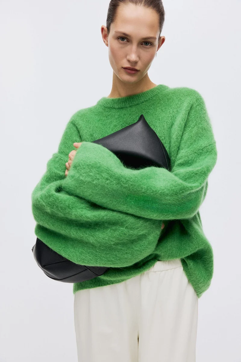 Oversized mohair-blend jumper