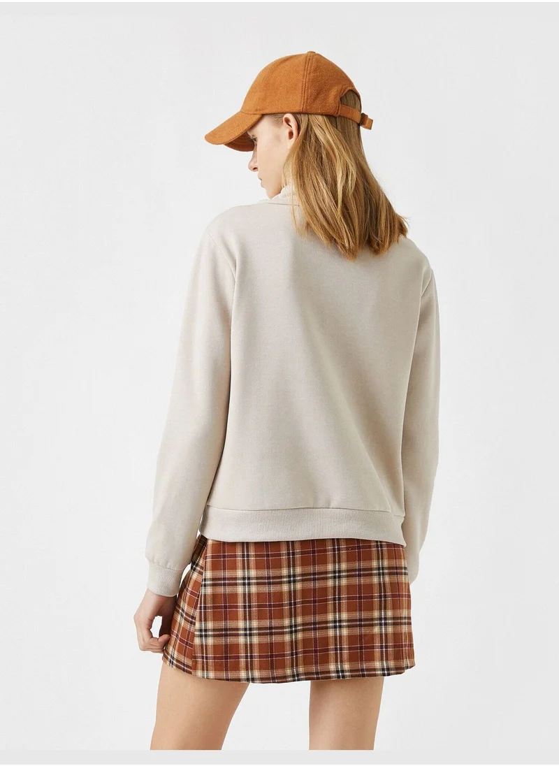 KOTON Long Sleeve Printed Sweatshirt