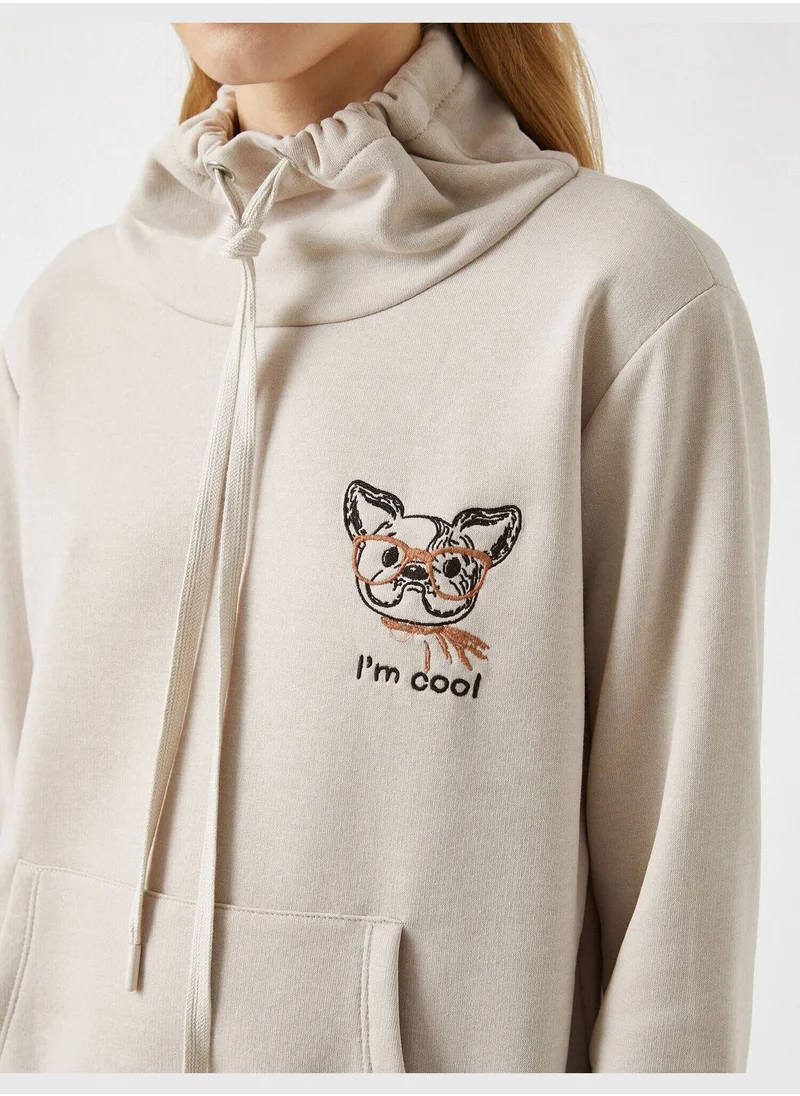 KOTON Long Sleeve Printed Sweatshirt