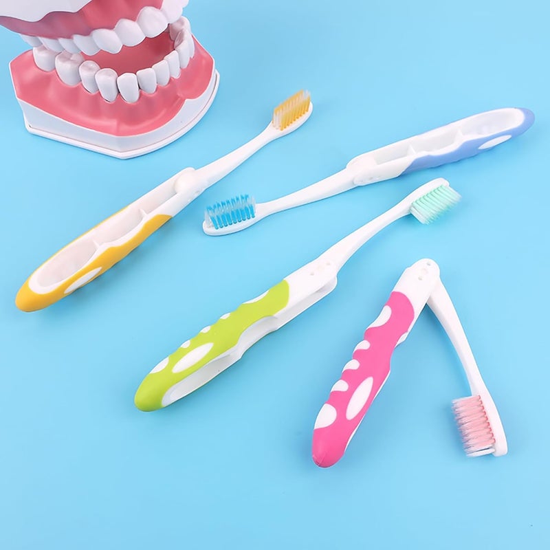 Wrixty Folding Travel Toothbrush with Built-in Cover, Individually Wrapped, Perfect for Camping, Hiking (4) - Image 3