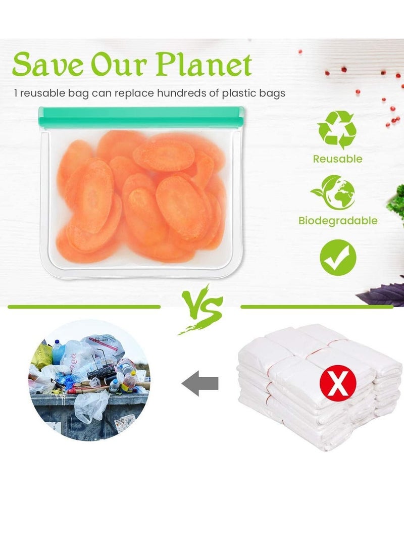 SYOSI Reusable Food Storage Bag, 10 Packs Ziplock Bags Extra Thick Leakproof Degradable Freezer Bag(4L+ 4M + 2S), BPA free Sandwich Bags Lunch Bag for Sandwich, Snack, Liquid, Lunch, Fruit, Travel - Image 4