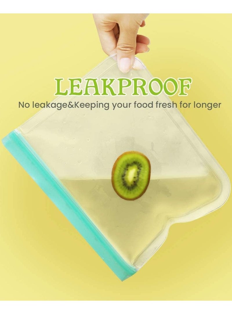 SYOSI Reusable Food Storage Bag, 10 Packs Ziplock Bags Extra Thick Leakproof Degradable Freezer Bag(4L+ 4M + 2S), BPA free Sandwich Bags Lunch Bag for Sandwich, Snack, Liquid, Lunch, Fruit, Travel - Image 3