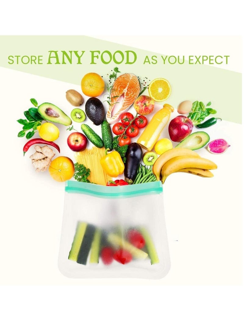 SYOSI Reusable Food Storage Bag, 10 Packs Ziplock Bags Extra Thick Leakproof Degradable Freezer Bag(4L+ 4M + 2S), BPA free Sandwich Bags Lunch Bag for Sandwich, Snack, Liquid, Lunch, Fruit, Travel - Image 2