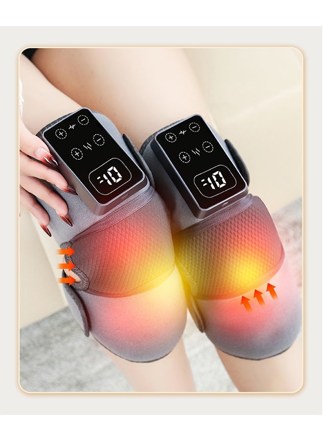 Vibration Knee Heating Pad Knee Massager,Knee Elbow Shoulder Relaxing Leg Warmer,3-in-1,Elbow And Shoulder Support Wrap-Features Adjustable Vibration Heating Mode,Heated Knee Support With Vibration