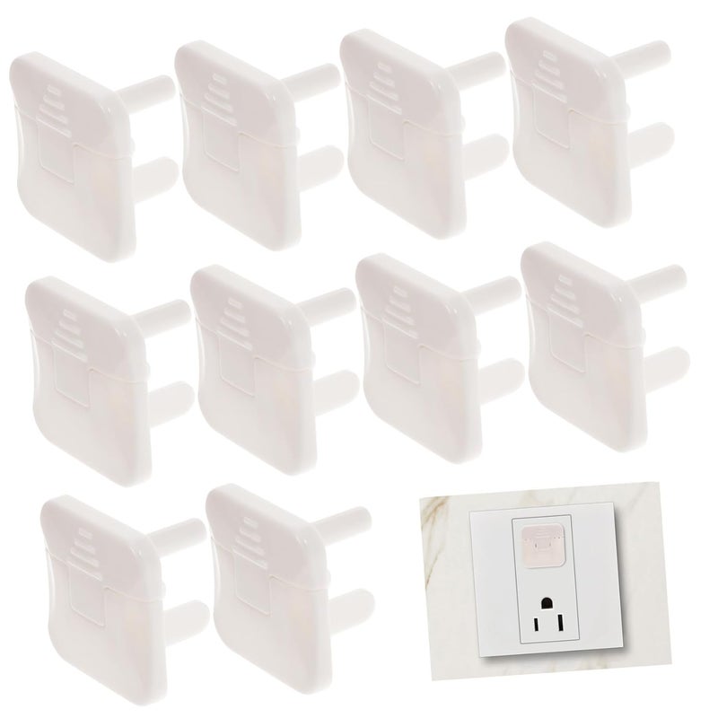 أغطية منافذ مقاومة للأطفال 10 قطع أغطية أمان واقيات منافذ كهربائية للأطفال والحيوانات الأليفة - Image 1