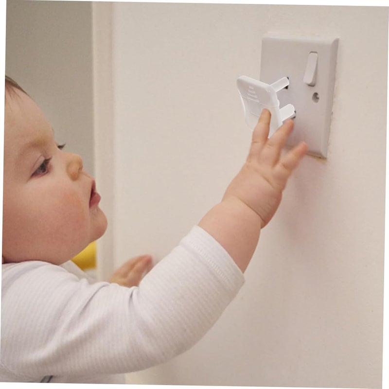 أغطية منافذ مقاومة للأطفال 10 قطع أغطية أمان واقيات منافذ كهربائية للأطفال والحيوانات الأليفة - Image 3