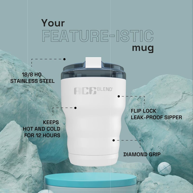 Ace Blend Coffee Mug 360 ml Vacuum Insulated Stainless Steel Travel Coffee Mug LeakProof Lid Reusable Thermal Cup Hot Cold - Image 4