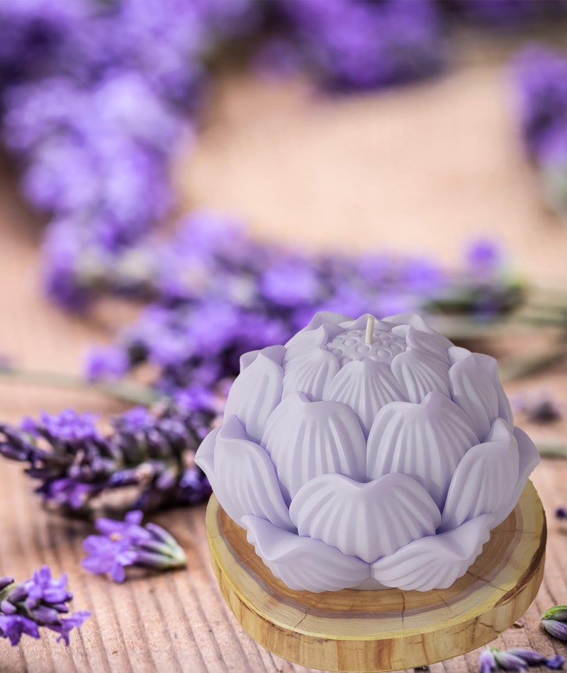 INIMAGINE Candle Making Material, Candle Mould Silicone, Silicone Mould Lotus Mousse Cake Silicone Mold Aromatherapy Candle Mold Handmade Soap Mold (6.5 * 4.5cm/2.55 * 1.77in) - Image 2
