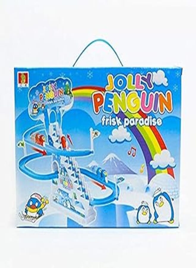 Play jolly penguin race and slide with music and battery 