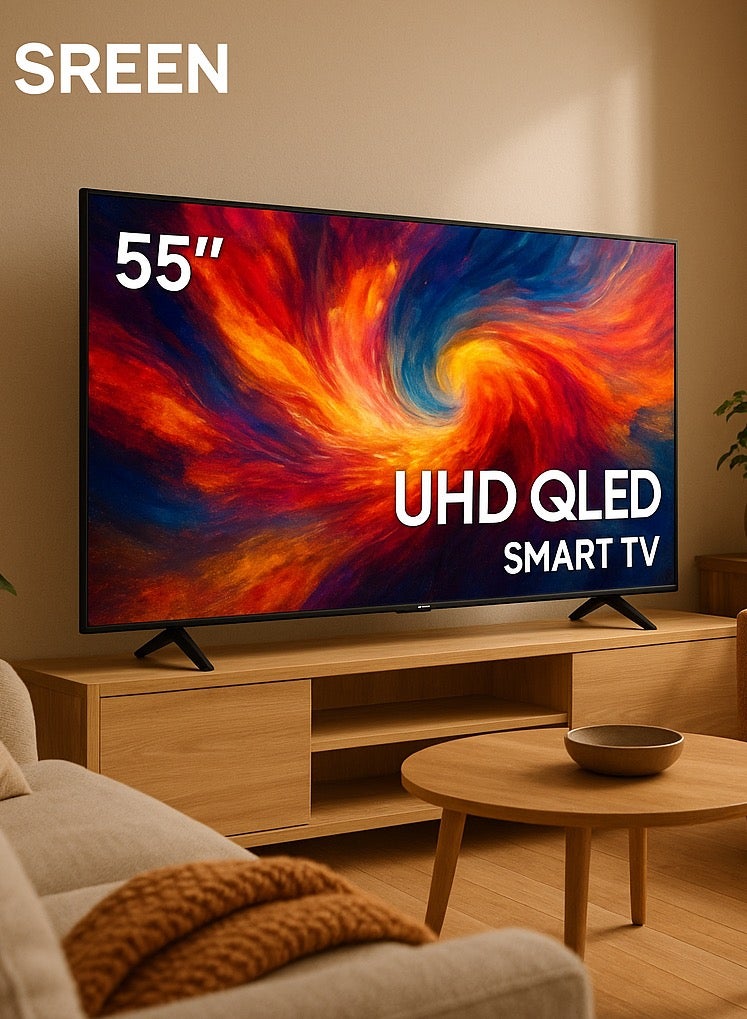 SREEN SREEN 55-Inch UHD QLED Smart TV | webOS | Magic Remote | Dolby Audio | YouTube | Netflix | HDMI | Bluetooth | Black  - Image 2