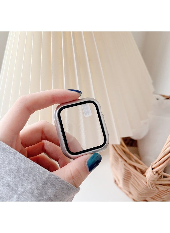Suitable For Apple Watch Pc Plastic Protective Case Solid Color Integrated Protective Case Iwatch34567SE8 Representative Shell-Color:Silver-Appearance Size:42mm Carton Packaging