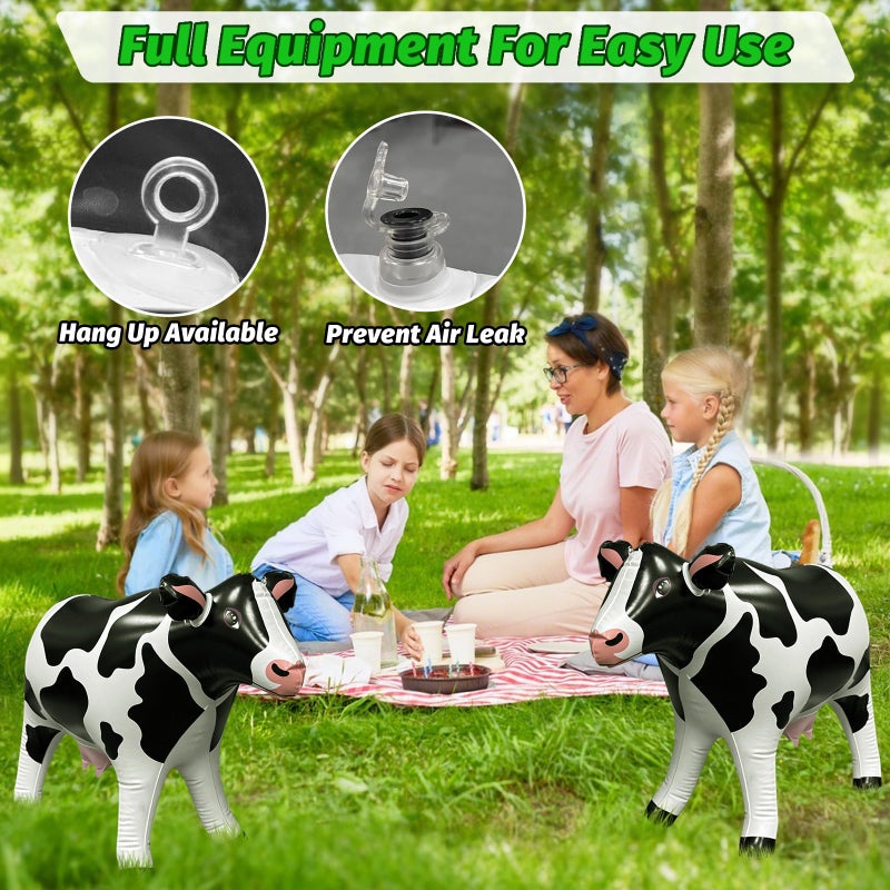 anroog 37" Long Inflatable Cow for Inflatable UFO 22" Tall Giant Cow Blow Up Decorations Animals Theme Outdoor Party Indoor Decor - Image 5