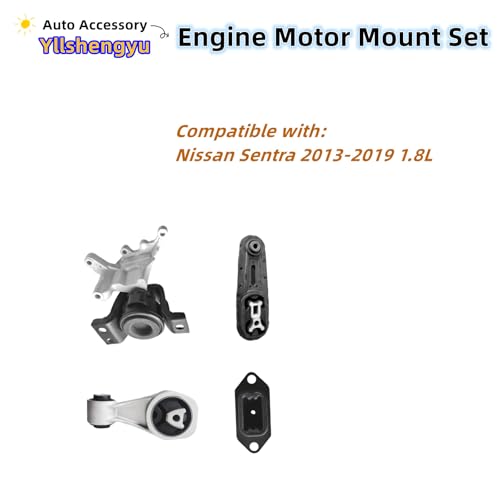 Yllshengyu 4PC Engine Motor & Transmission Mount Kit - Compatible with Nissan Sentra 2013-2019 1.8L, Replaces A7382 A7376 A4360 A4374 113601KA0A 112101KC0B 112201KG0A - Image 2