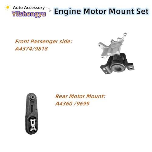 Yllshengyu 4PC Engine Motor & Transmission Mount Kit - Compatible with Nissan Sentra 2013-2019 1.8L, Replaces A7382 A7376 A4360 A4374 113601KA0A 112101KC0B 112201KG0A - Image 4