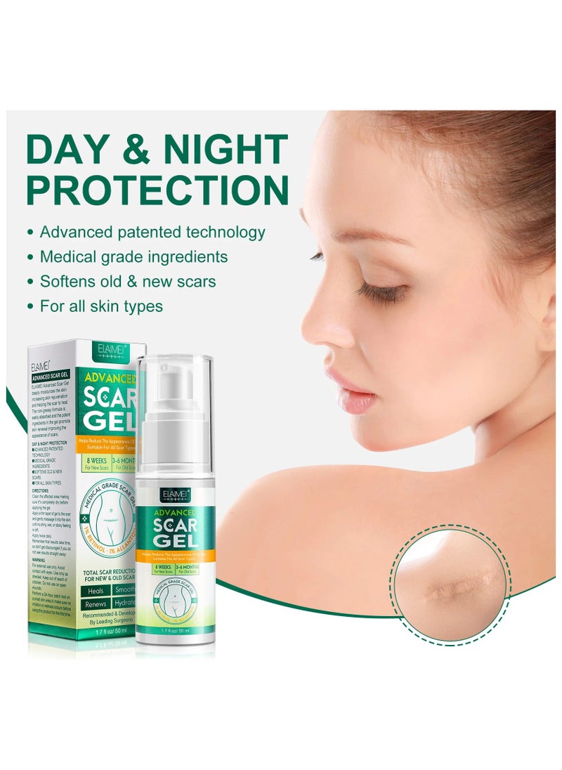 Elaimei Elaimei Advanced Scar Cream Gel - Silicone Gel Scar Removal Treatments for Body, Surgical Scars, C-Section, Stretch Marks, Acne, Keloids, Burns, Old & New Scars 1.7 oz 50ML  - Image 4