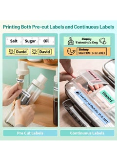 General Labeller, Portable Bluetooth Mini Label Printer, Smartphone Handheld Thermal Sticker Small Sticker Multi-Template Font Icon Inkless for Home Office  - Image 2