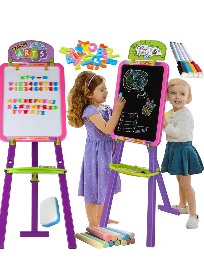 3 In 1 Magic Whiteboard With Attractive Design With Letters, Numbers And Chalk - A Beautiful Gift For Children To Learn At Home  - Image 1