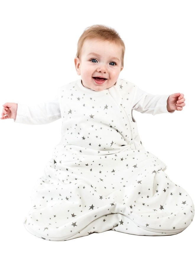 Woolino Baby Sleep Bag 4 Season Basic Merino Wool Infant Sleeping Bag 0-6 Months Stars - Image 1