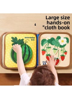Generic Tear Tear Book Baby Paste Early Education Cloth Book Hand Tear Not To Tear In June Can Bite Velcro Toy Quiet Book 8-Color:Tear-off Cloth Book  - Image 2